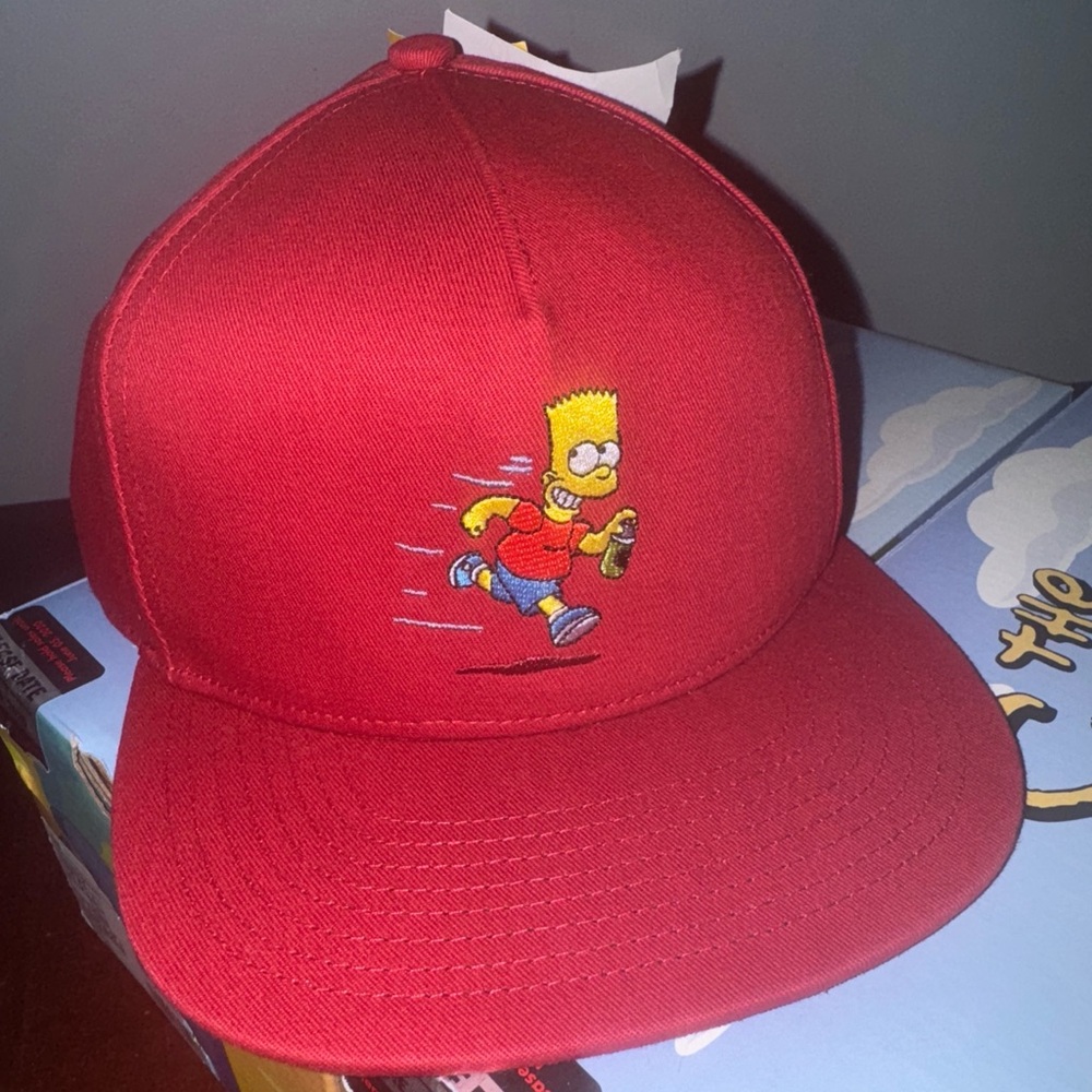 Simpsons el barto hat snapback cap vans the Simpson Bart Burgundy